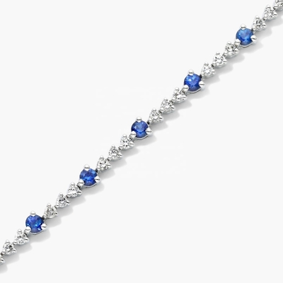 3MM ホワイトジルコンルビー テニスブレスレット 丸切りのスターリングシルバー テニスブレスレット
