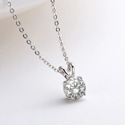 925 スターリング シルバー ペンダント 女の子用 18K 黄金 丸切りの ソリテール 石 ギフト