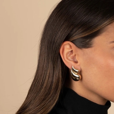 2024年 ダブル・ティアドロップ・ファッション 18K ゴールドプレート イヤリング オーダーメイド・ロゴ受付