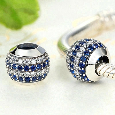 ファッション ホワイト&ブルー CZ 925 ステルリングシルバー 宝石製造 アクセサリー