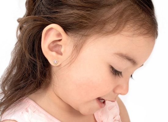 925 スターリング シルバー 心形 ピンク&ホワイト CZ スタッド イヤリング 子供 飾り 飾り 飾り 飾り