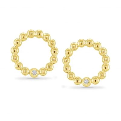 925スターリングシルバー レディース ラウンドシェイプ ベゼルセッティング ソリティアスタッドピアス カスタムサイズオプション付き