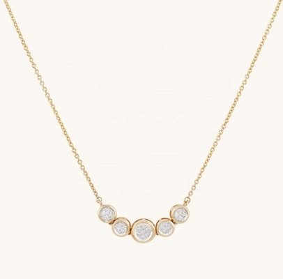 ローディアム18Kゴールド ネックレス 女性用 1.2mm ホワイトゴールド Czペンダント