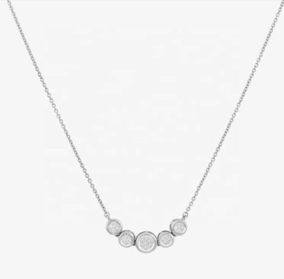 ローディアム18Kゴールド ネックレス 女性用 1.2mm ホワイトゴールド Czペンダント