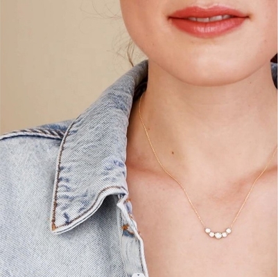 ローディアム18Kゴールド ネックレス 女性用 1.2mm ホワイトゴールド Czペンダント
