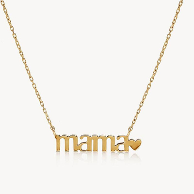 26mm 18K ゴールドプレート ネックレス ママ ハート ネックレス レディースデー