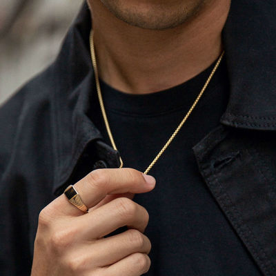 手作りの18Kゴールドメッキラウンドボックスネックレスチェーン、迅速な発送とカスタマイズ可能なロゴ