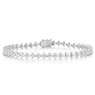 デザイナー 18K ゴールド 925 スターリング シルバー 花の魅力 女性 テニス ブレスレット