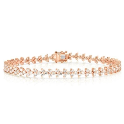 デザイナー 18K ゴールド 925 スターリング シルバー 花の魅力 女性 テニス ブレスレット