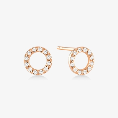 18K 金付 925 ステルリング シルバー クラシック スタッド イヤリング 女の子 ファッション アクセサリー
