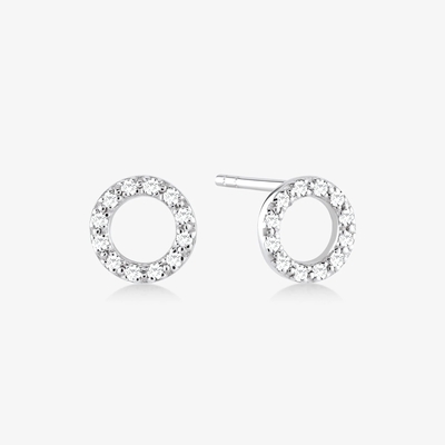18K 金付 925 ステルリング シルバー クラシック スタッド イヤリング 女の子 ファッション アクセサリー
