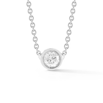 シンプル 925 スターリング シルバー ソリテア ダイヤモンド CZ ネックレス 7mm/10mm/15mm ストーンサイズ