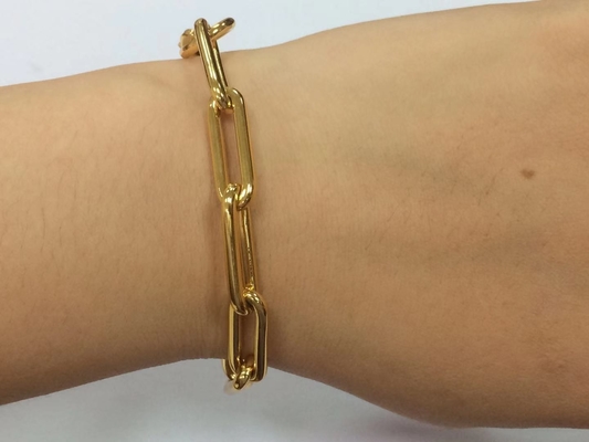 厚い青銅のブレスレット 18K 男性と女性のための様々な長さの金色のチェーン by Karen