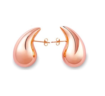 カスタマイズされたロゴ 18K ゴールドプラテッド 少女のための涙の空っぽのスタッドイヤリング ジュエリーパーティー