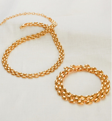 18K ゴールド 女性のファッション 厚い青銅のチェーン ペンダント ネックレス