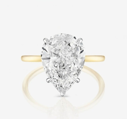 ベース ホワイト キュービック ジルコン ペアカット ソリテア 925 ステルリング シルバー 結婚指輪