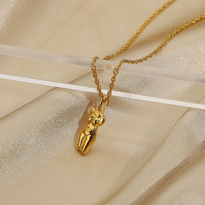 OEM 18インチ 18K ゴールドプレート ペンダント ガールズ 宝石 身体形 ネックレス