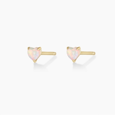 ピンセット オパール ハート スッド イヤリング 925 ステルリング シルバー デイニティ 18K ゴールド