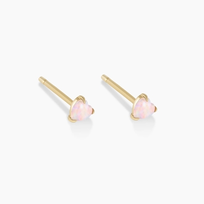 ピンセット オパール ハート スッド イヤリング 925 ステルリング シルバー デイニティ 18K ゴールド