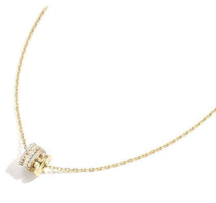 マイクロンパブ立方ジルコニアペンダント 18K ゴールドサークル ネックレス 女性用