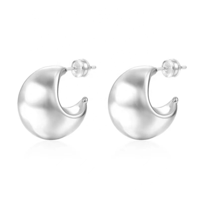 ファッション 厚いホローフープ 18K ゴールド コーティング ファッション イヤリング