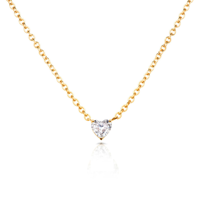 ハート キュービック ジルコーン 18K 金色 女性のネックレス