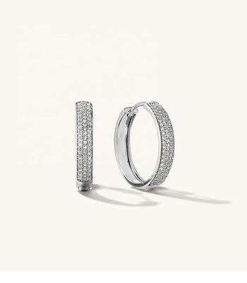 18K 金色 ミクロン パブ ハグ 925 ステルリング シルバー 女性 イヤリング