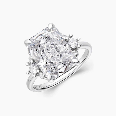 18K 金色 メインストーン CZ ヴィンテージ 結婚式 925 スターリング シルバー 女の子用 指輪