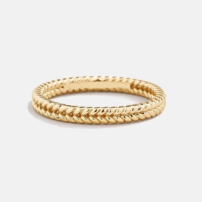 美品 宝石 18K 金 金 925 スターリング シルバー 女性用 小麦 指輪