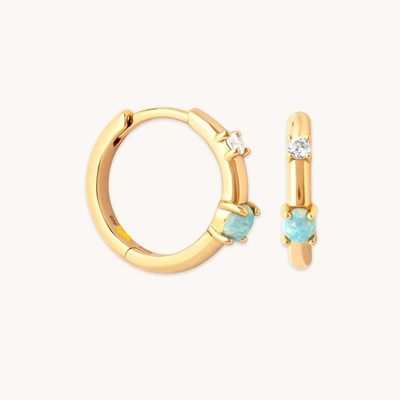 ミスティック 18K 金彩 オパールフープ 925 スターリングシルバー 最新 ハグジー ファッションイヤリング