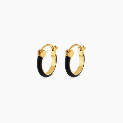 カラー 925 スターリング シルバー フープ イヤリング 18K ゴールド スタッキング フープ イヤリング
