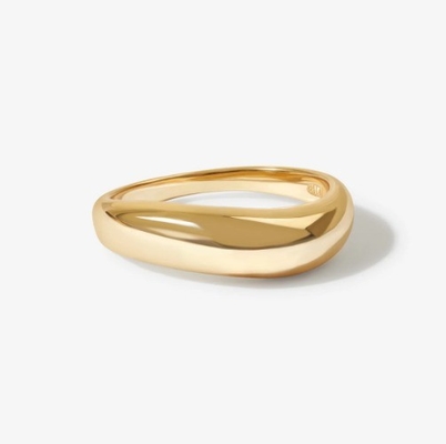 US5-US10 925 スターリング シルバー 積み立てられる指輪 18K ゴールドプレート