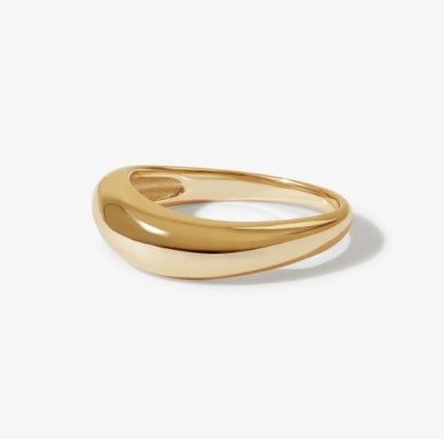 US5-US10 925 スターリング シルバー 積み立てられる指輪 18K ゴールドプレート