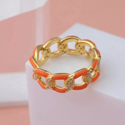 925 ステルリング シルバー ツイスト リング ゴールド プラテッド エナメル 女性 婚約 帯
