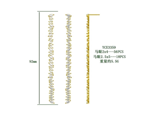 ジュエリー オーダーメイド その他 耳飾り 型 長銀塗り 耳飾り マルキス CZ ストーン