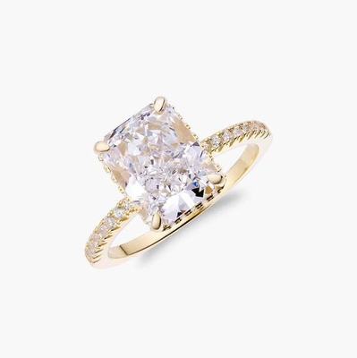 シルバー付 バゲット 青ダイヤモンド 5A アイスカット CZ 結婚指輪 女性用 925 スターリングシルバー