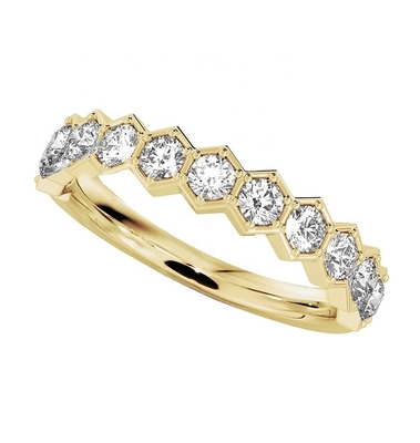US5-US11 ミツバチの結婚指輪 金付 925 スターリング シルバーリング
