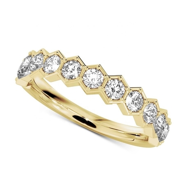 US5-US11 ミツバチの結婚指輪 金付 925 スターリング シルバーリング