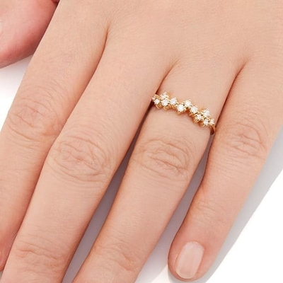 925 スターリング シルバー ジュエリー ピンセット ミニ クリア CZ バンド リング 女性用 スターリング