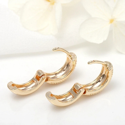 エコフレンドリー 18K ゴールドプラテッド マルチ スモールドットビーズ ヒュープ イヤリング 女性 2021