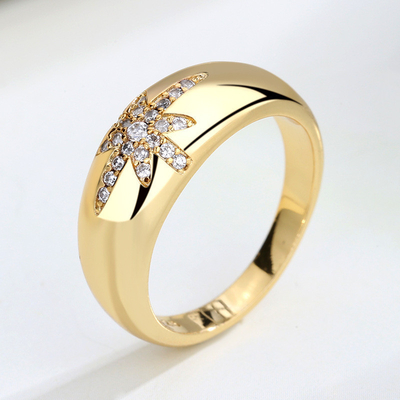 ユニセックス アリババ-オンラインショッピング ステルリング銀925の金色のスターバーストバンドリング