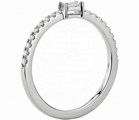 高級宝石 925 スターリング シルバーリング 緑色または白色石と18K ゴールドプラチング