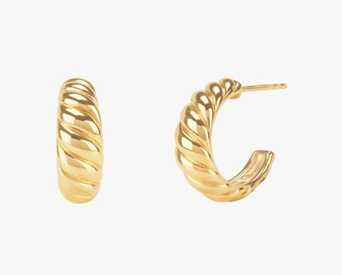 クロイサン・ドーム・フープ イヤリング 18K 金付シルバー クロイサン・ドーム・フープ
