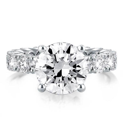 18K ゴールド ホワイト ジルコン エターニティバンド 925 ステルリング シルバー 婚約指輪