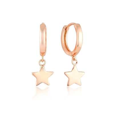 青銅 14K 金星形 ハープ イヤリング 女性用 シンプル 日常 宝石