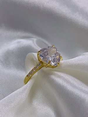 マイクロインセットインレイ技術 ハートカット CZ ストーン 925 スターリング シルバー 婚約指輪