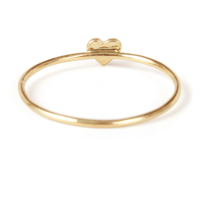 繊細なシンプルなデザイン ハートリング リアル925スターリングシルバー 18K ゴールド 塗装 汚れなし