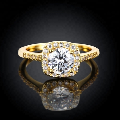 ダイヤモンド 18K 金色 リング サイズ 5 - サイズ 10 女性の婚約指輪