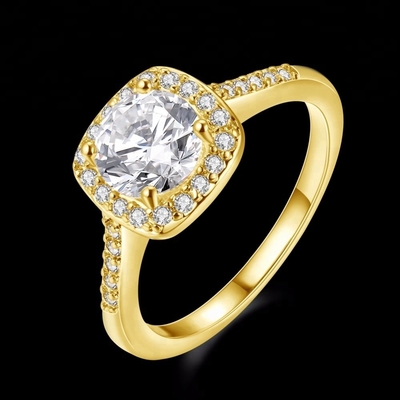 ダイヤモンド 18K 金色 リング サイズ 5 - サイズ 10 女性の婚約指輪