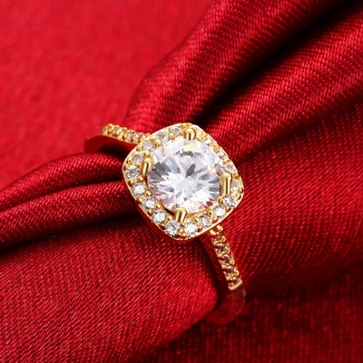 ダイヤモンド 18K 金色 リング サイズ 5 - サイズ 10 女性の婚約指輪